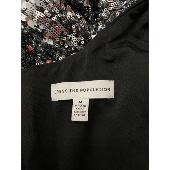 Dress the Population Revolve Karla Silver Sequin Mermaid Maxi Women’s Formal Dre - Picture 5 of 9